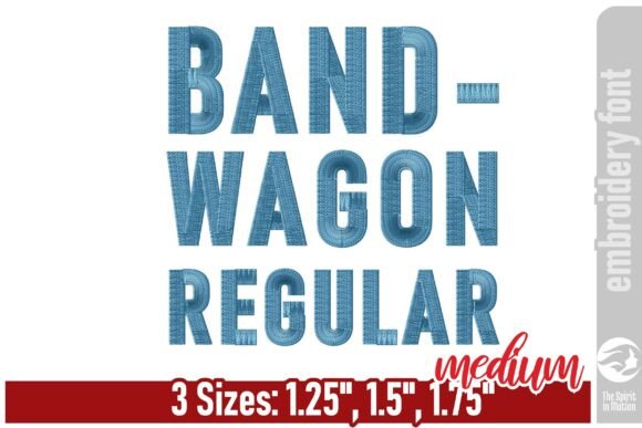 Bandwagon Regular Embroidery Font - M: A Bold Choice for Modern Embroidery