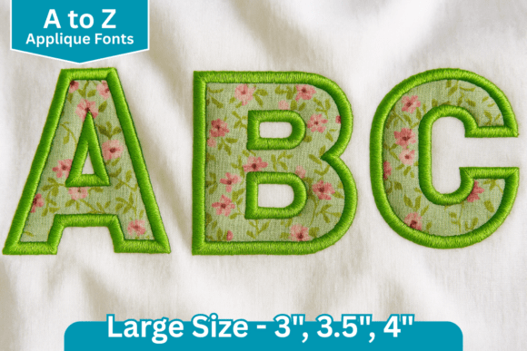Bold Applique Block Embroidery Font for Creative Projects