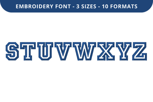 College Outline Font S to Z: A Versatile Embroidery Font for Creative Projects